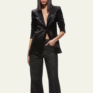 BNWT Alice & Olivia Black Sequin Blazer 8